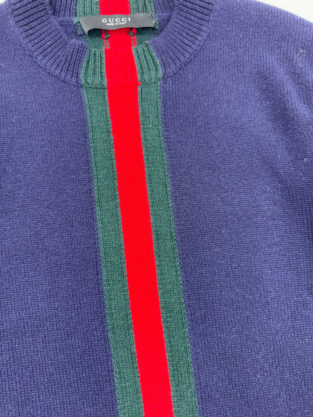 GG Fine Knit Wool Sweater With Web