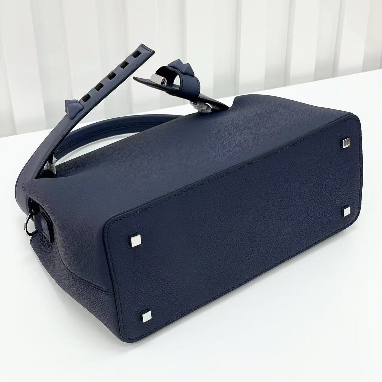 HM Medor Bag With Collier De Chien Clasp Dark Blue Togo And Swift Calfskin