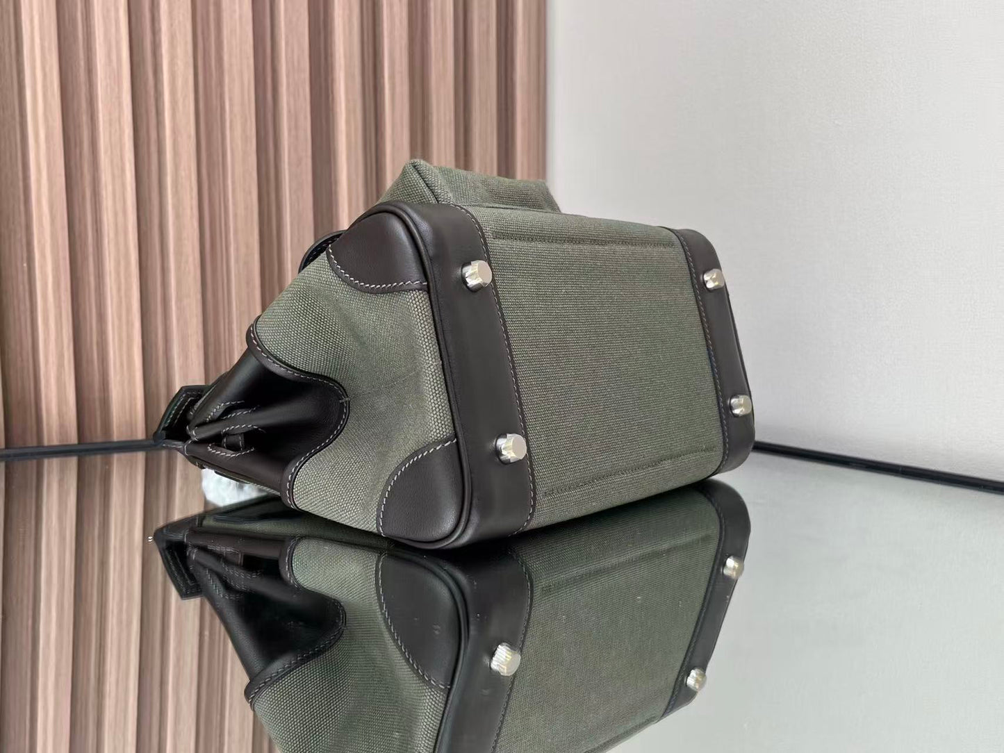 HM Birkin 25 Cargo Olive Green Black Olive Green Black