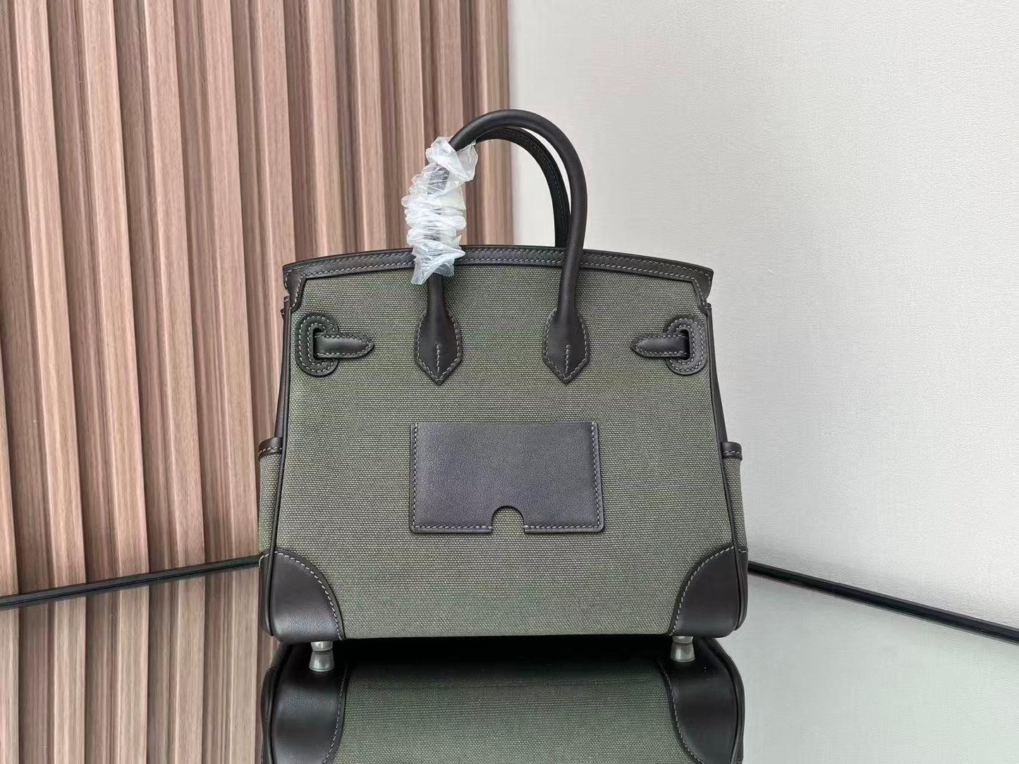 HM Birkin 25 Cargo Olive Green Black Olive Green Black