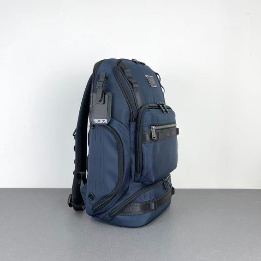 TUMI Alpha Bravo Navigation Backpack Dark Blue Canvas Mesh