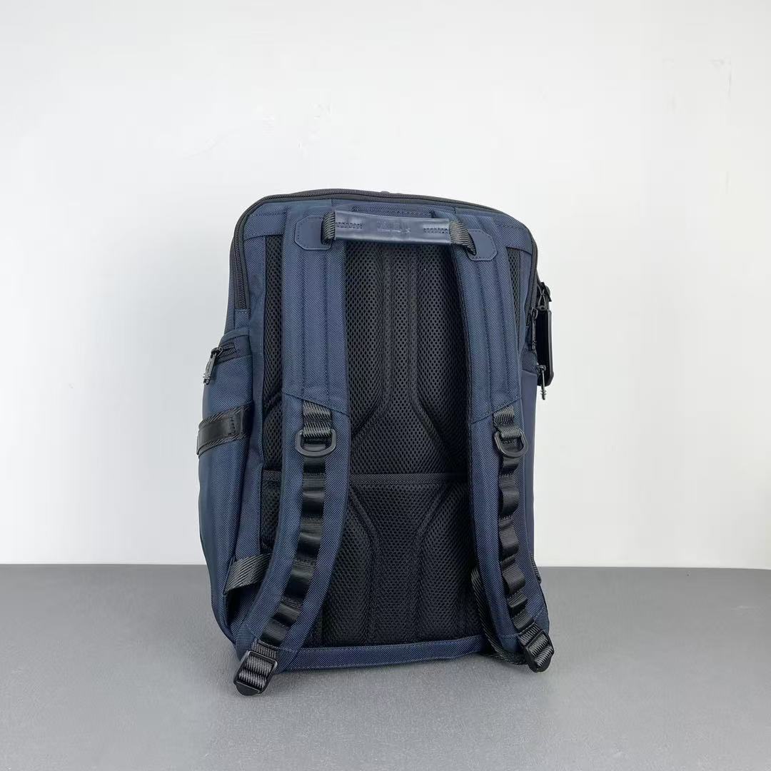 TUMI Alpha Bravo Navigation Backpack Dark Blue Canvas Mesh
