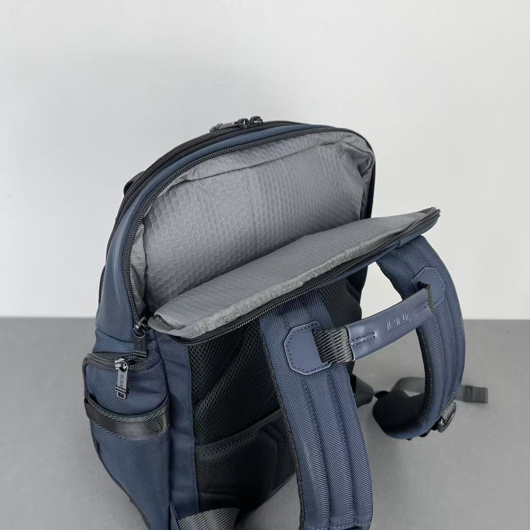 TUMI Alpha Bravo Navigation Backpack Dark Blue Canvas Mesh