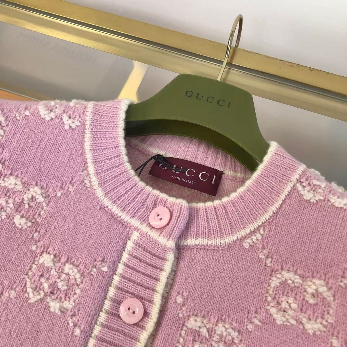 GG 26s Bouclé Jacquard Light Pink Wool