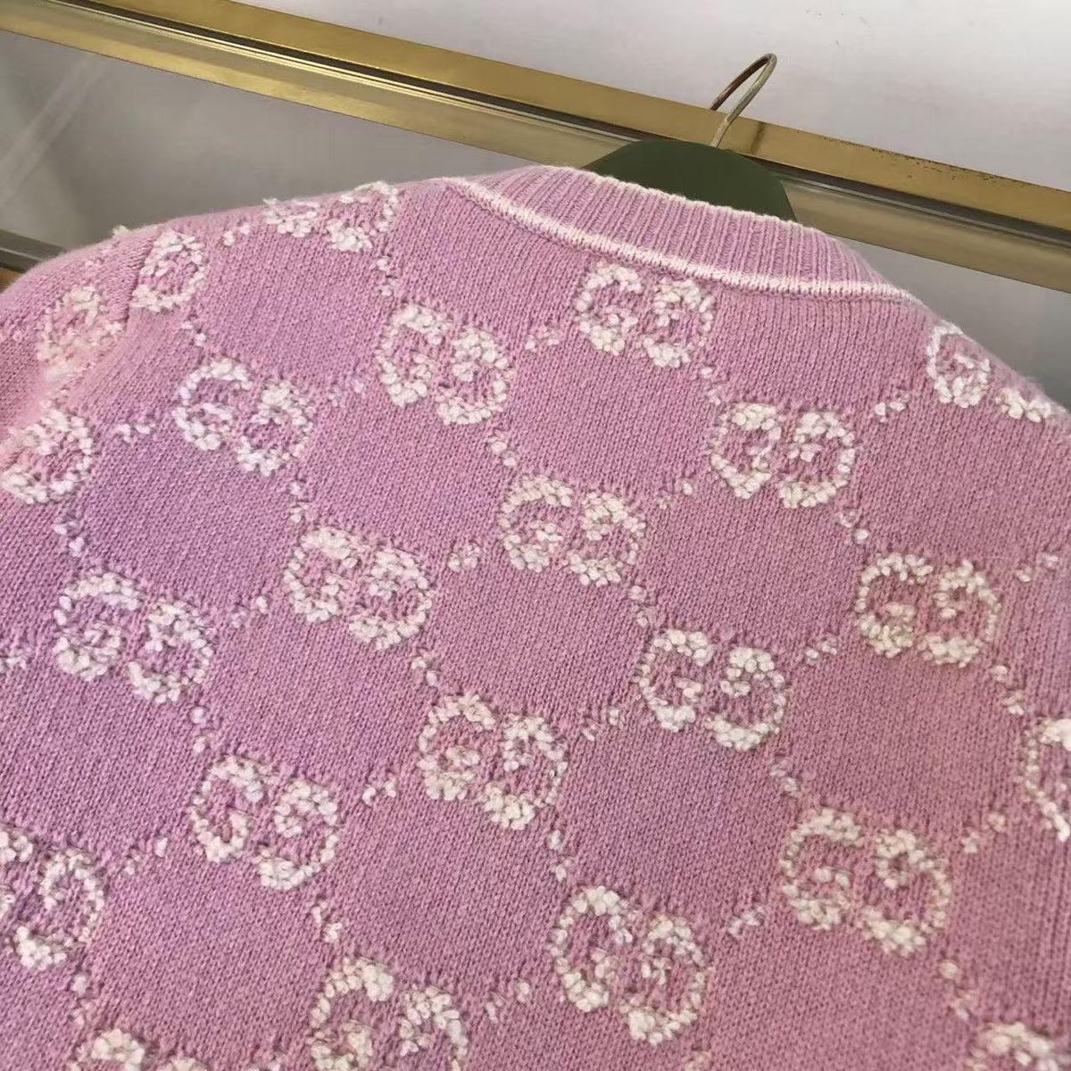 GG 26s Bouclé Jacquard Light Pink Wool