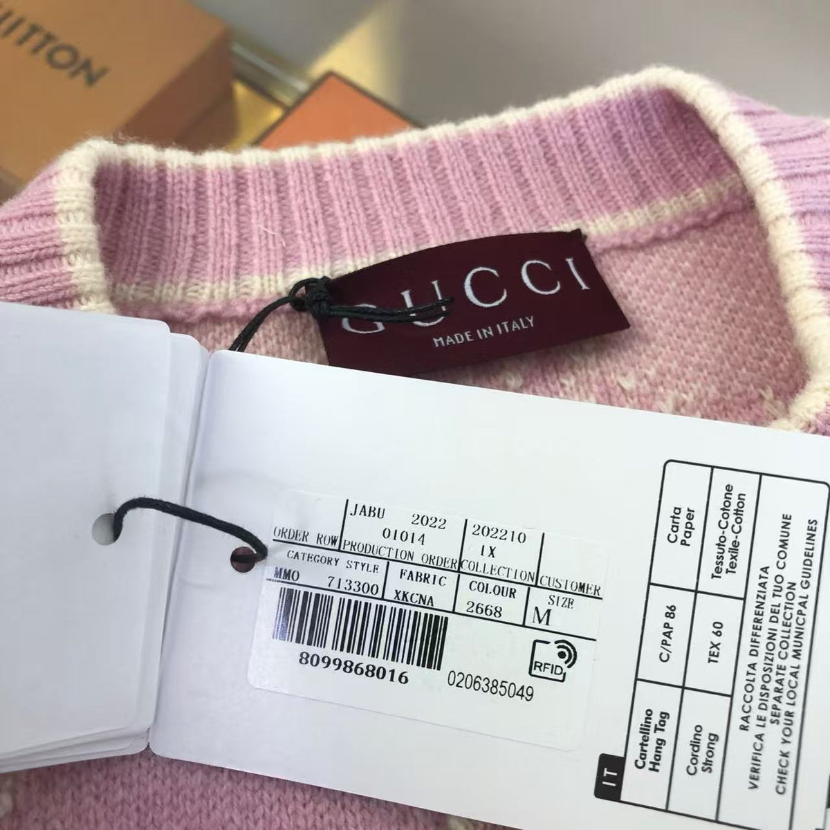 GG 26s Bouclé Jacquard Light Pink Wool