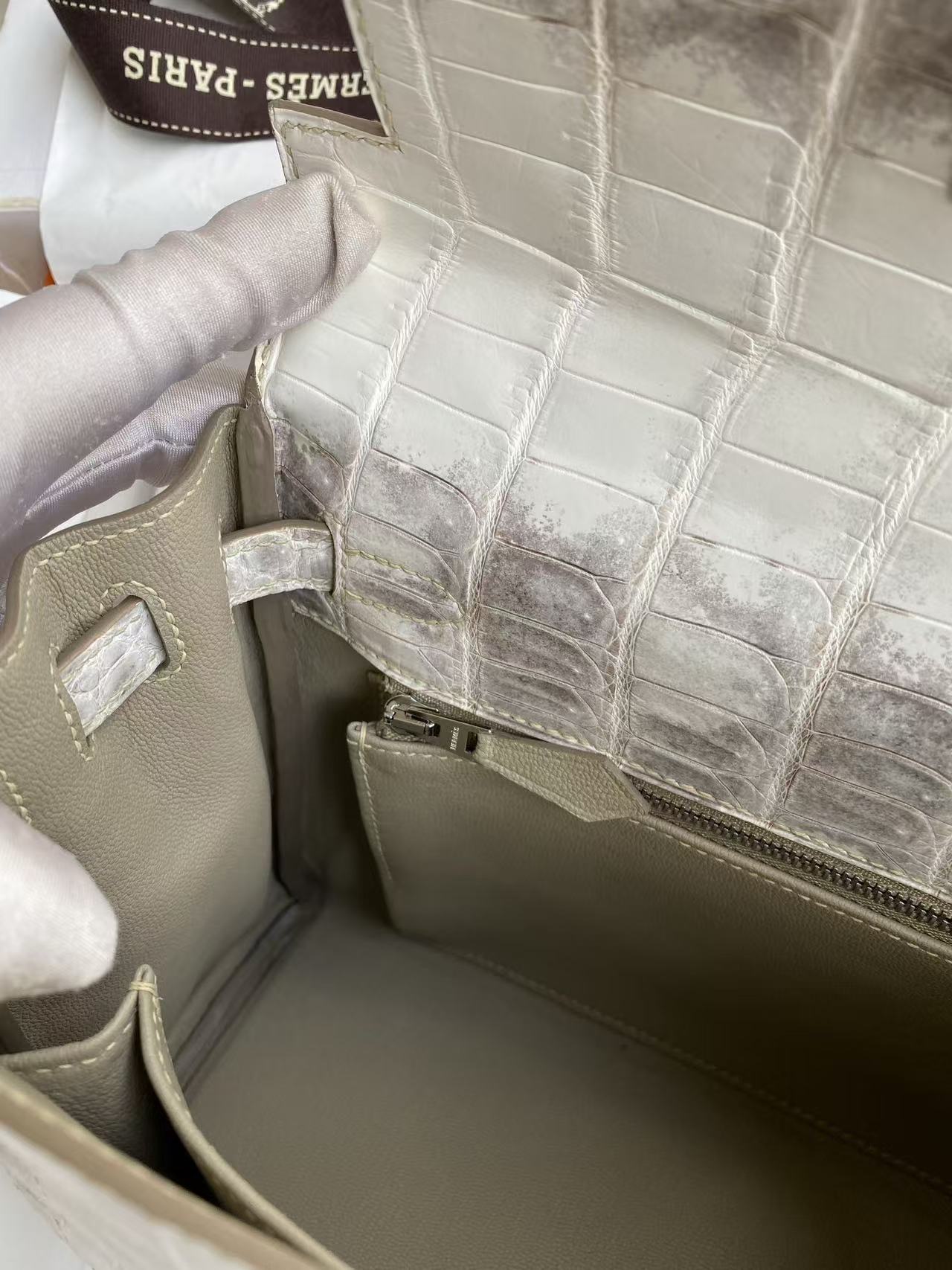 HM Kelly Retourne 25cm Himalayan Crocodile Leather (15 days production)