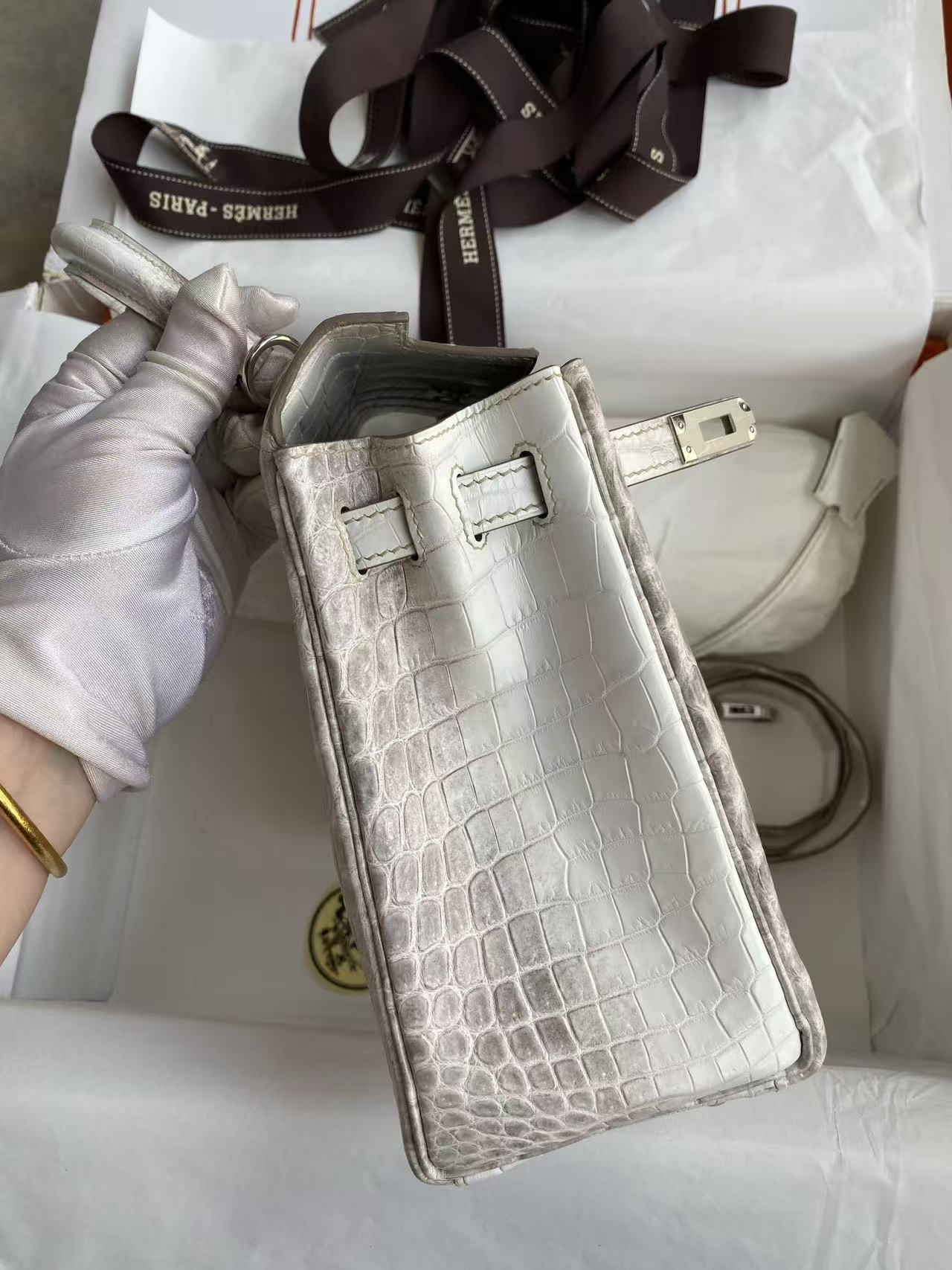HM Kelly Retourne 25cm Himalayan Crocodile Leather (15 days production)