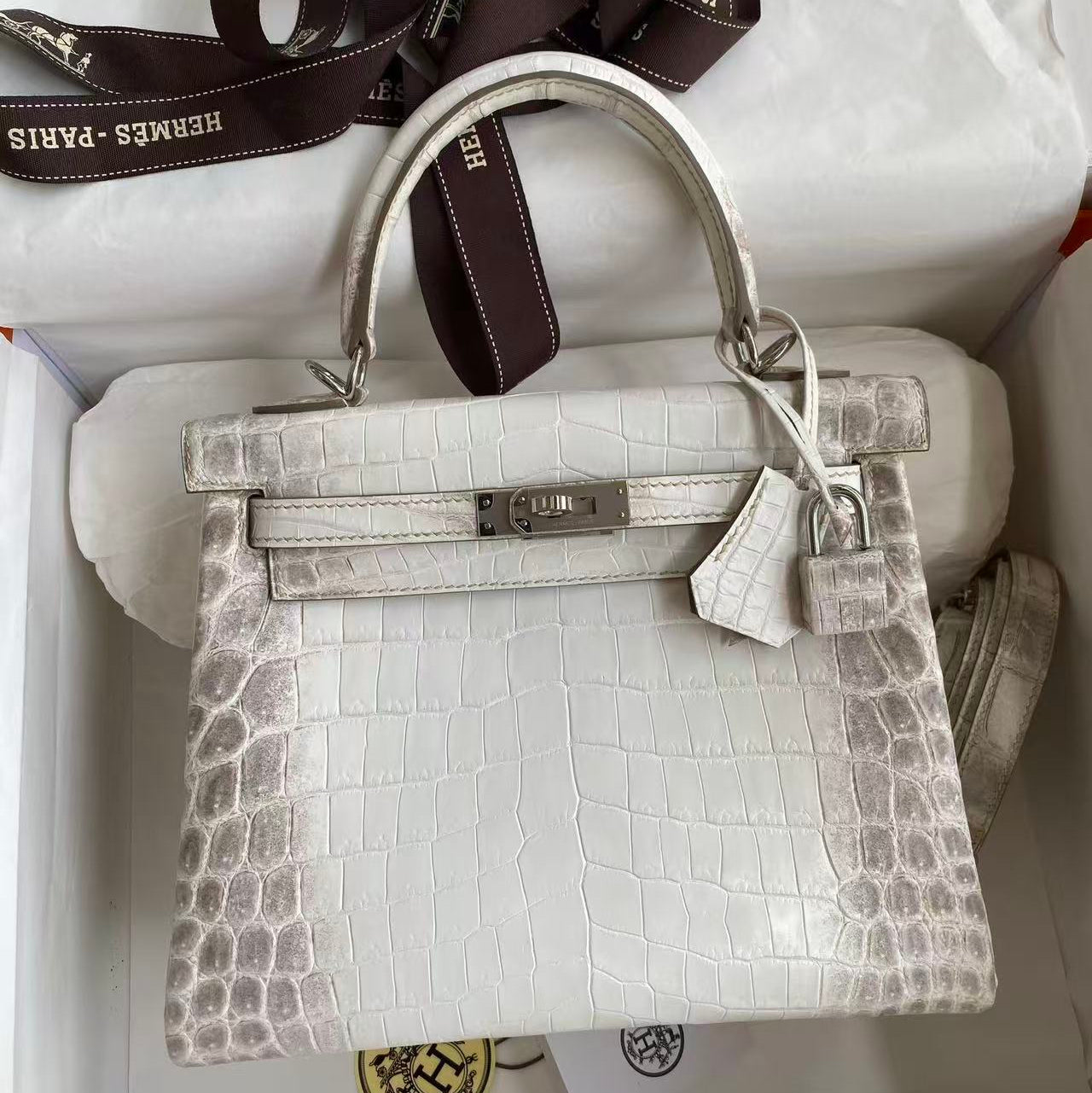 HM Kelly Retourne 25cm Himalayan Crocodile Leather (15 days production)