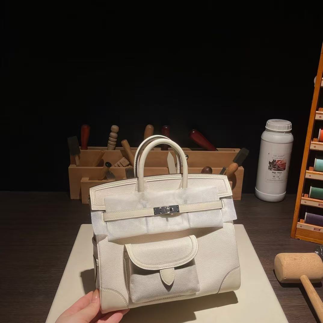 HM Birkin 25 Cargo Bag Canvas Toile Swift