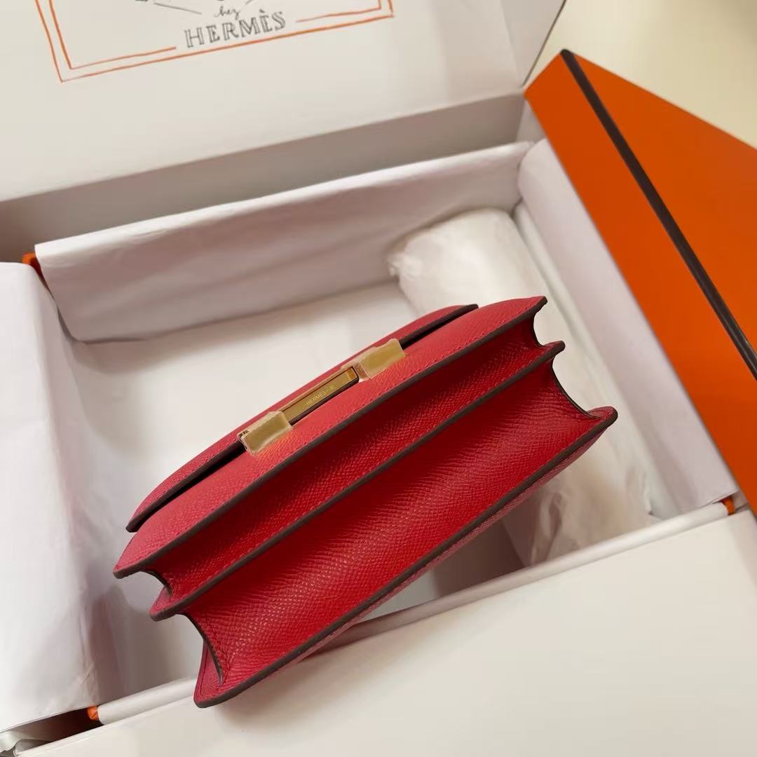 HM Constance Bag 18cm Bright Red Espom Leather