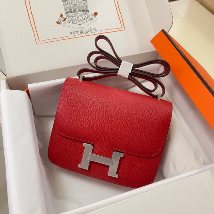 HM Constance Bag 18cm Bright Red Espom Leather
