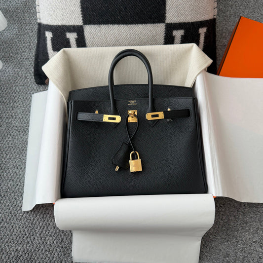 HM BIRKIN 25CM BLACK TOGO LEATHER GOLD HARDWARE (MADE - TO - ORDER)