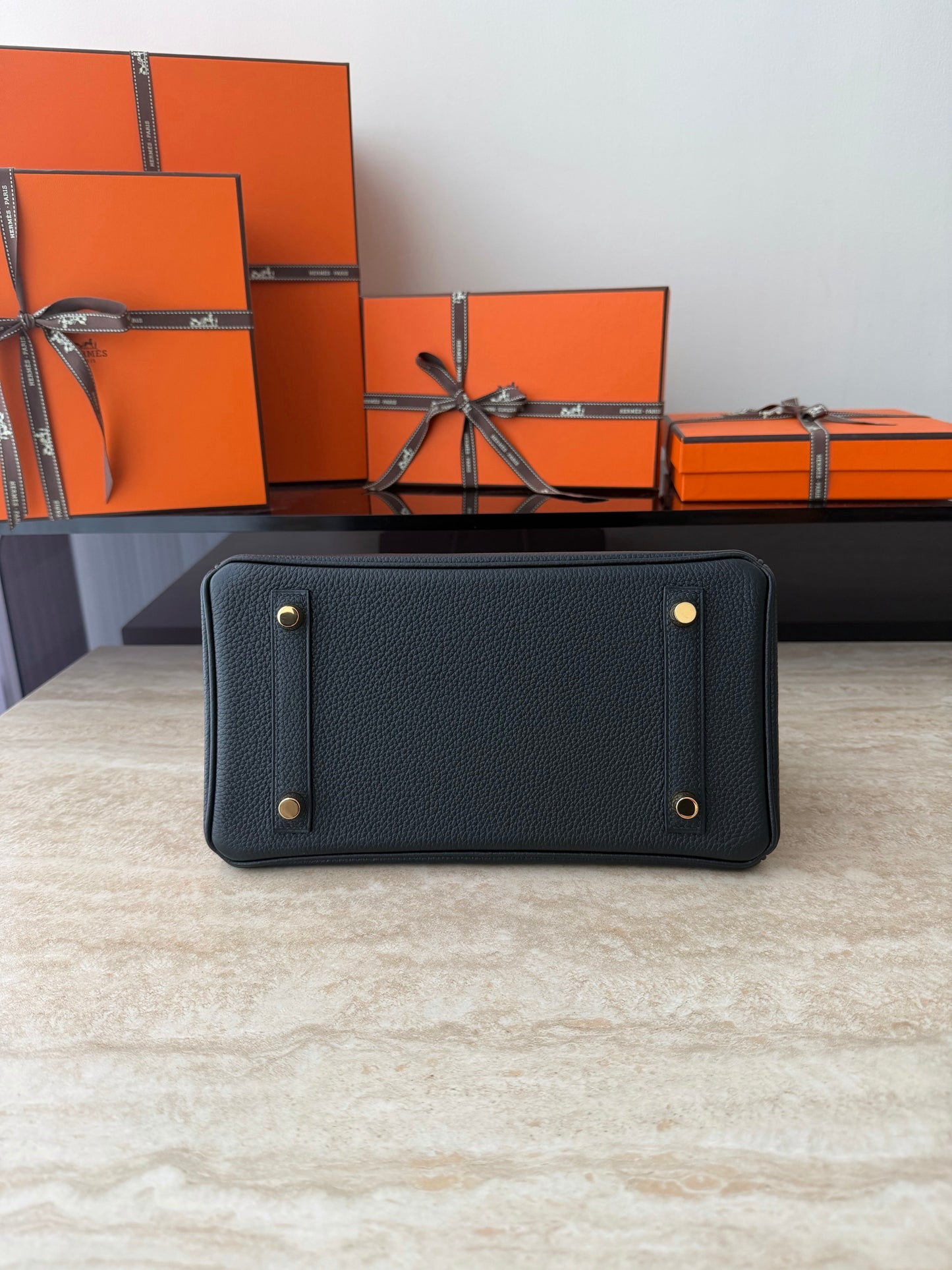 HM BIRKIN 25CM BLACK TOGO LEATHER GOLD HARDWARE (MADE - TO - ORDER)