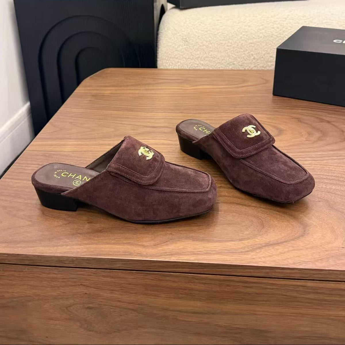 CC  Loafer Mules Coffee Suede