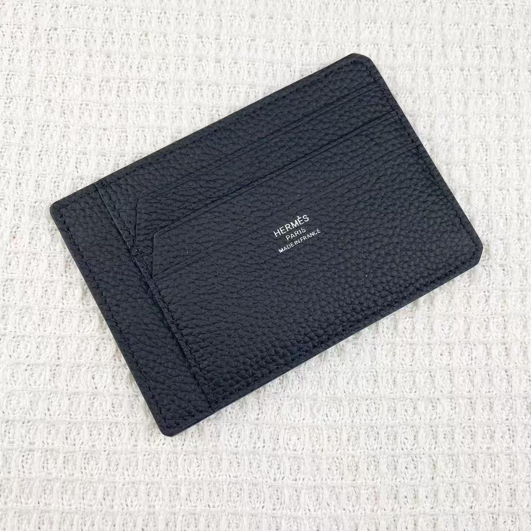 HM Citizen Twill Card Holder Black Calfskin