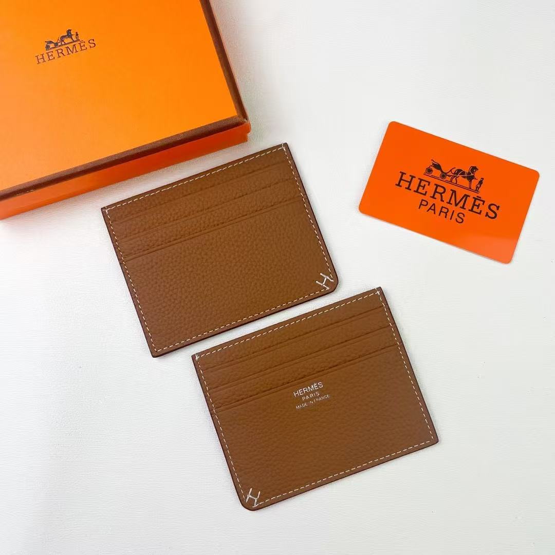 HM Citizen Twill Card Holder Brown Calfskin