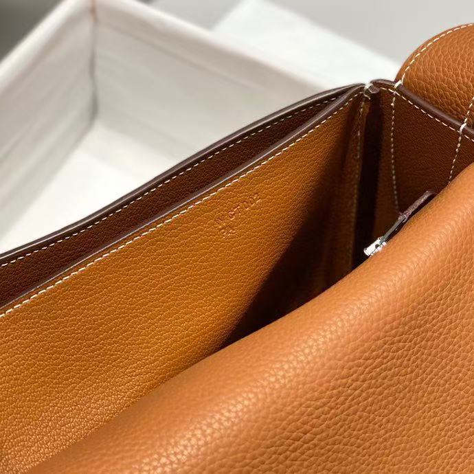 HM 26s Steve Light Junior Messenger Bag Tan Togo Calfskin