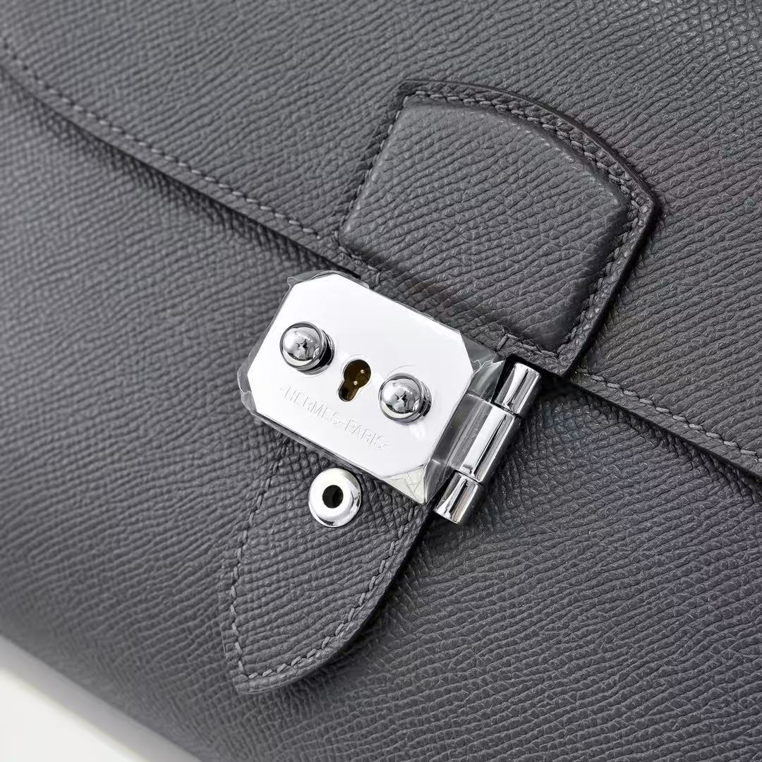 HM Sac a Depeches 24 Pouch Black Espom Leather