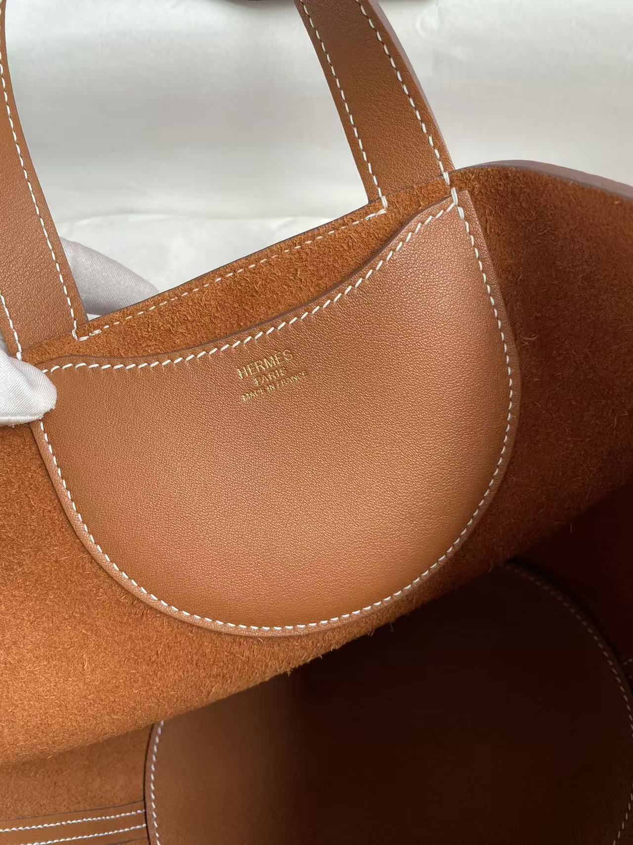 HM Loop Bag 23cm Tan Brown Togo Leather