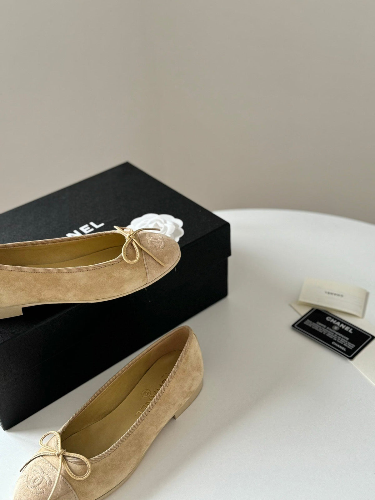 CC Ballet Flats Beige in Suede