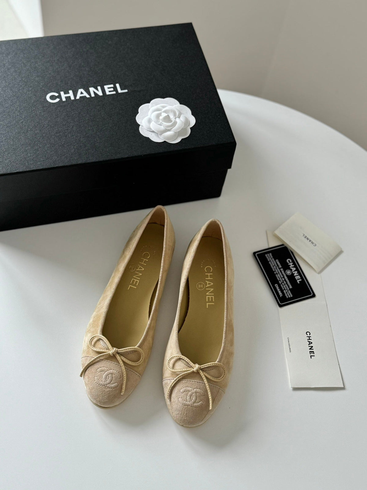 CC Ballet Flats Beige in Suede