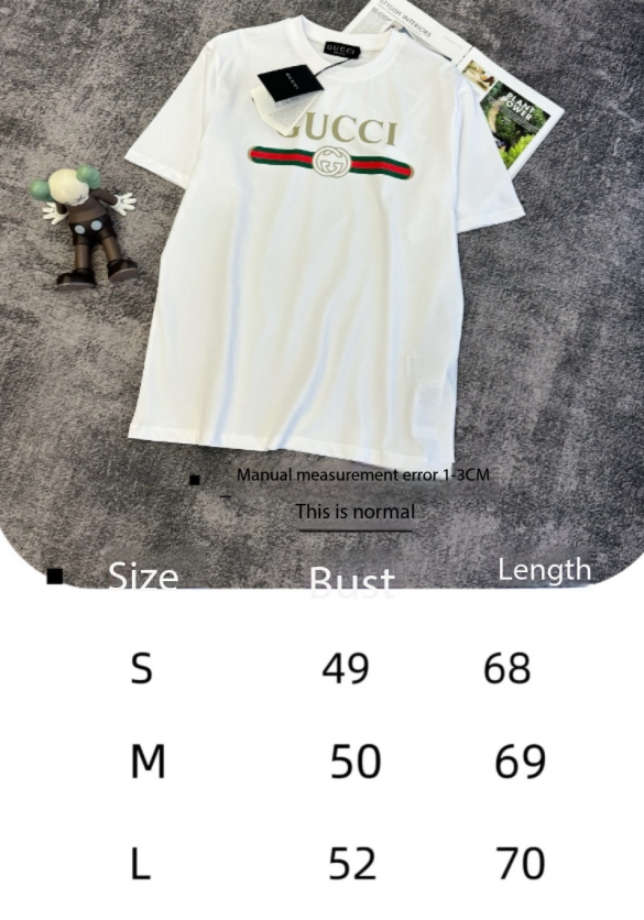 GG SS26 Logo Print Cotton T-shirt White Cotton 350534