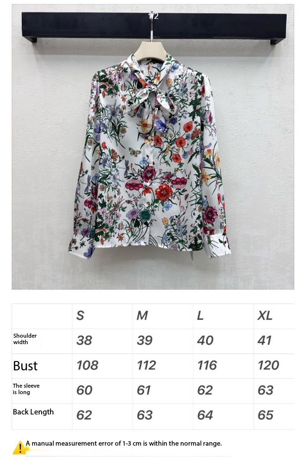GG SS26 Flora Printed Collared Shirt White Multicolor Silk 351788