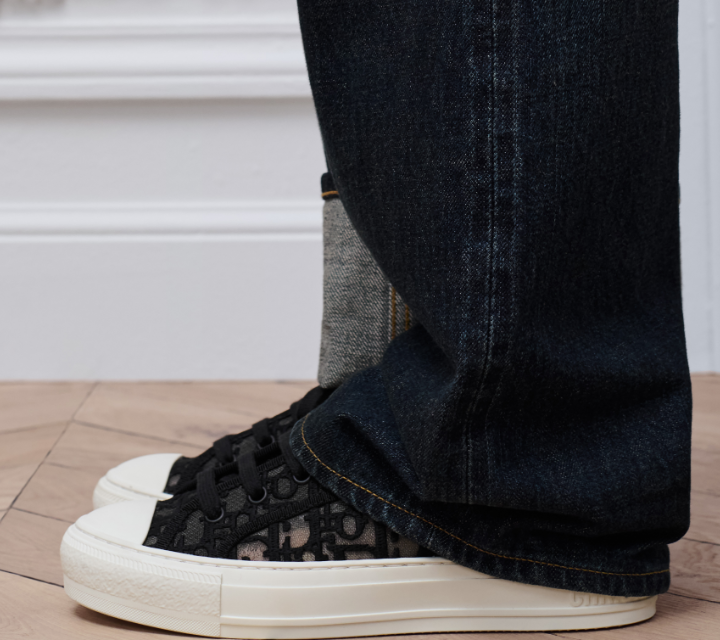 Dior 2026 Oblique Embroidered Black Mesh Leather