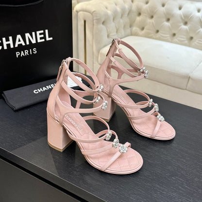 CC 2026 Camellia Chunky Heeled Sandals  80 Cowhide