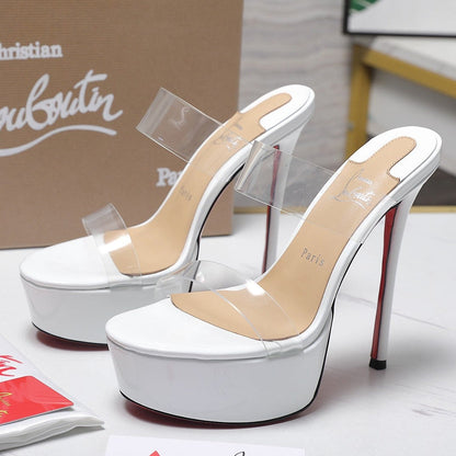 CL 2026 Platform Mule Patent PVC Film Leather 864009