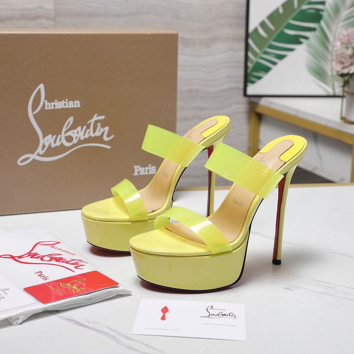 CL 2026 Platform Mule Patent PVC Film Leather 864009