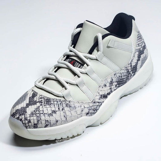 Air Jordan 11 Retro Low Light Bone Snakeskin Sneakers - Performance Runner