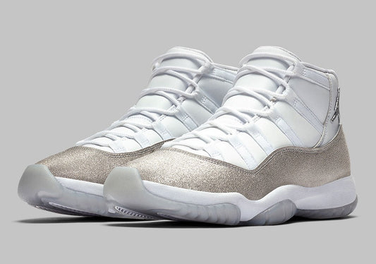 Air Jordan 11 Retro White Metallic Silver Womens Sneakers - Retro Runner