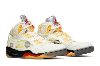 Air Jordan 5 Retro Off-White Sail Sneakers - Heritage Edition