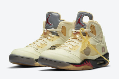 Air Jordan 5 Retro Off-White Sail Sneakers - Heritage Edition
