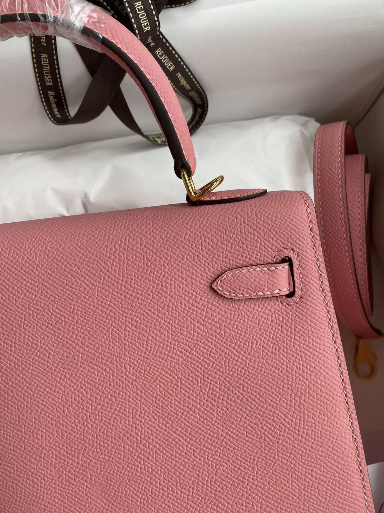 HM Mini Kelly 25cm Light Pink Epsom Leather