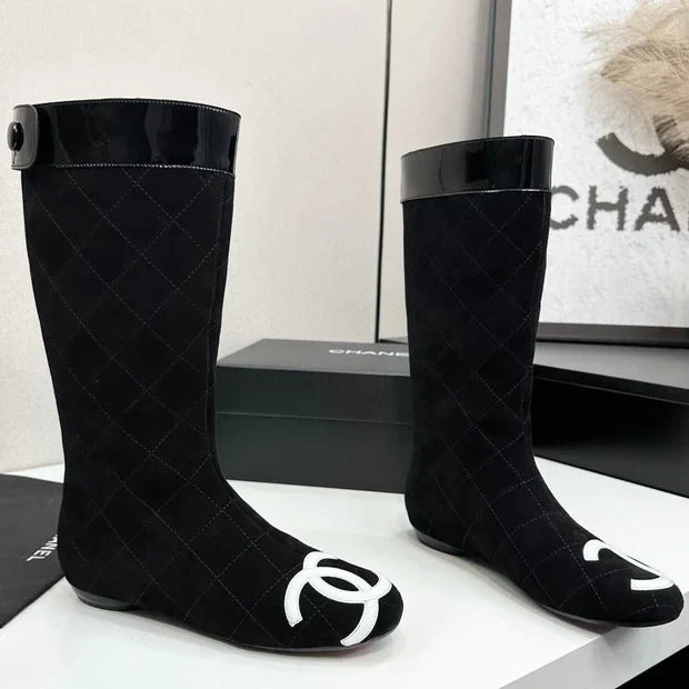 Chanel 2026 Cambon Line Quilted Boots Suede Leather 985743