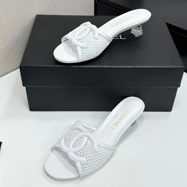 Chanel 2026 Transparent Spool Heels Leather Sheepskin Mesh 822723