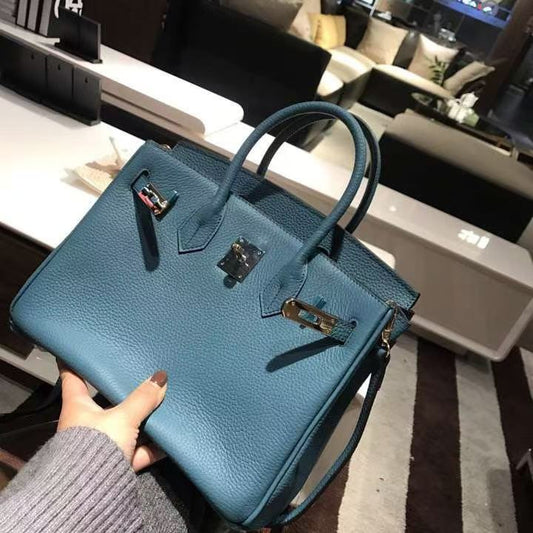 HM Kelly Bag 25cm Stale Blue Togo Leather SHW