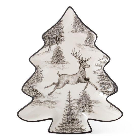 REINDEER TOILE TREE TRAY