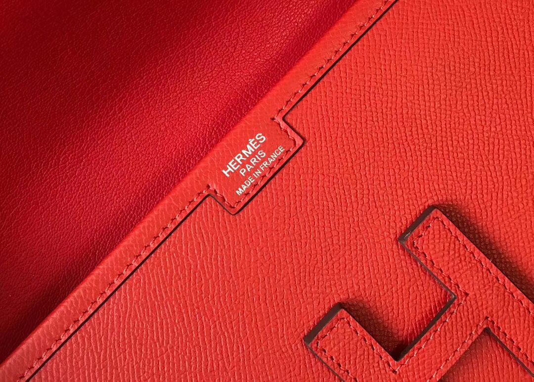 Hermes Jige Elan 29 Clutch In Red Epsom Leather