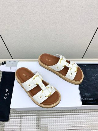 Celine 26 Tippi Sandals Tan Calfskin Leather 732495
