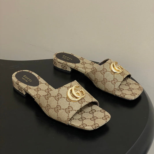 GG 26ss Flat Slippers  Canvas Monogram
