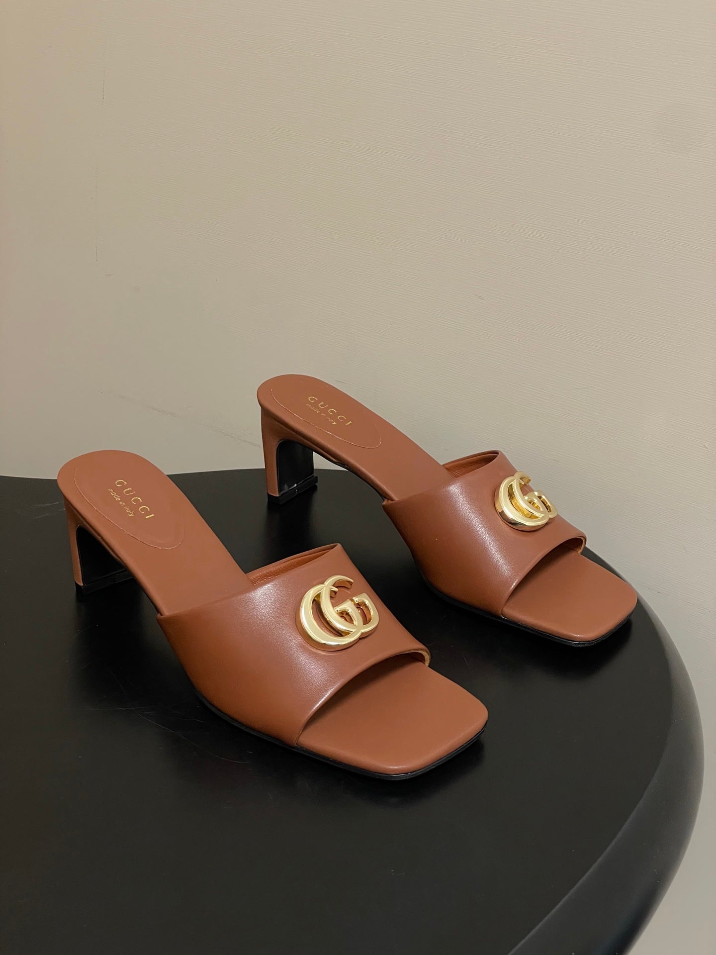 GG 26ss High Heel Slippers 55 Lambskin