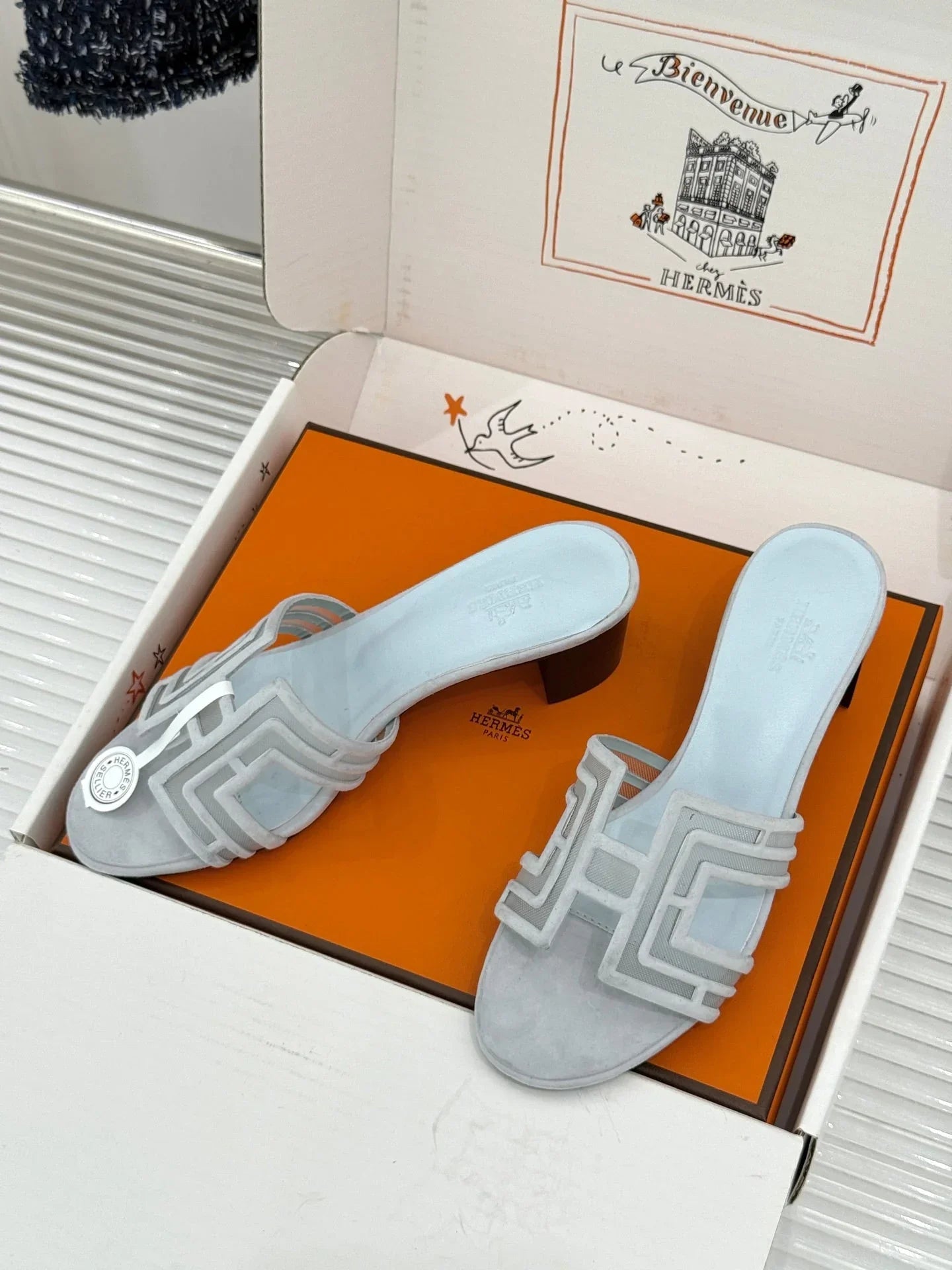 Hermes 2026 Oran Sandal 5cm Suede Mesh 898415