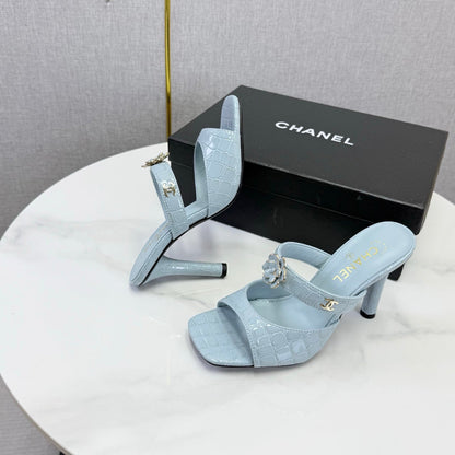 Chanel 2026 Crocodile Embossed Sandal 90mm Leather 904408