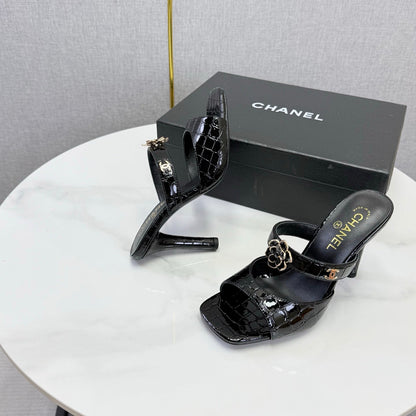 Chanel 2026 Crocodile Embossed Sandal 90mm Leather 904408