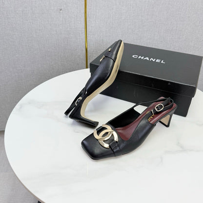 Chanel 2026 Gold Logo Slingback 50mm Sheepskin 904445