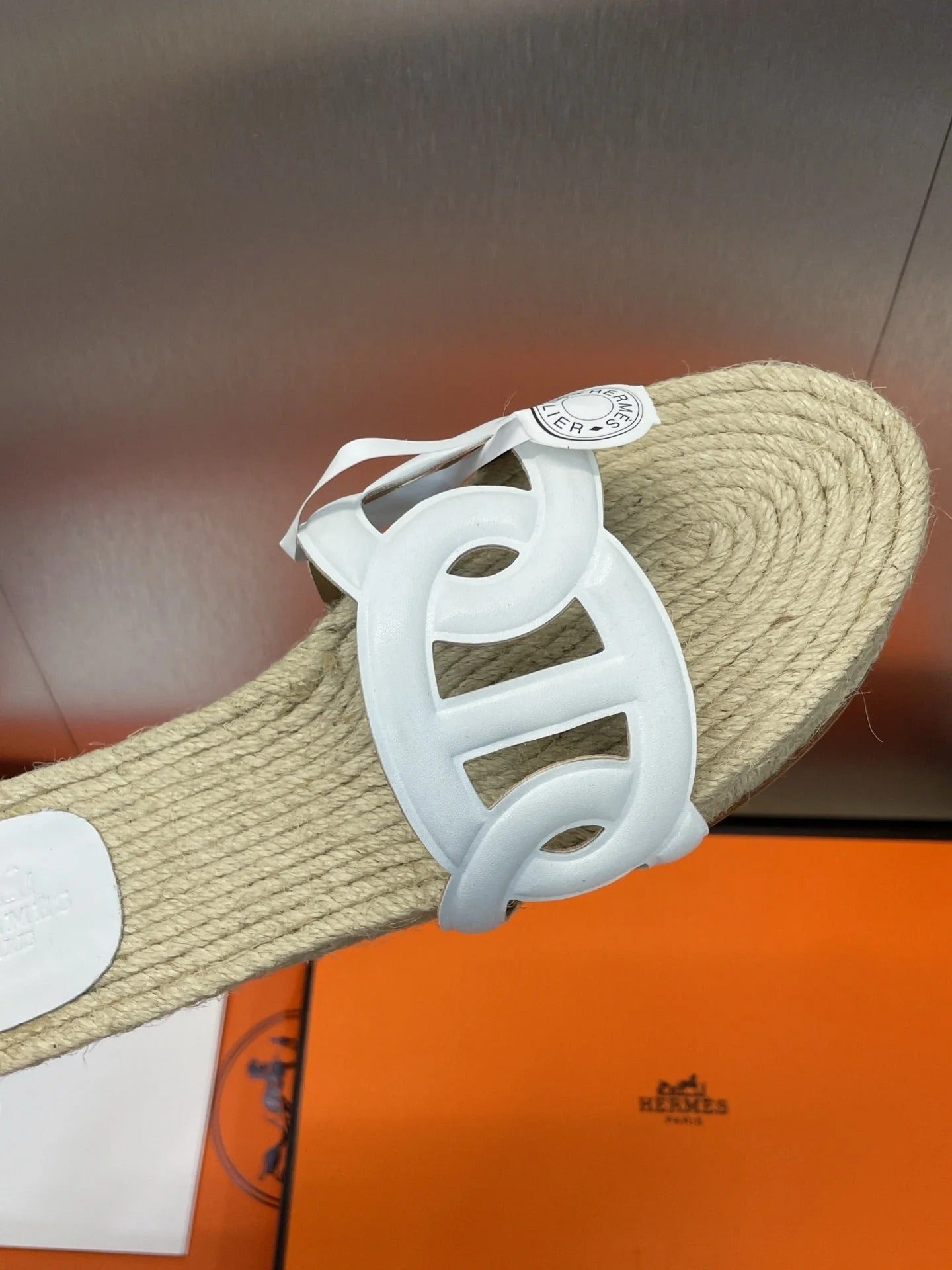 Hermes 2026 Famosa Espadrilles White Beige Straw Leather 400390
